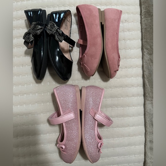 Kids/Toddler Ballet Flats Bundle - Black, Pink, and Glitter Pink size 9 - Picture 4 of 9